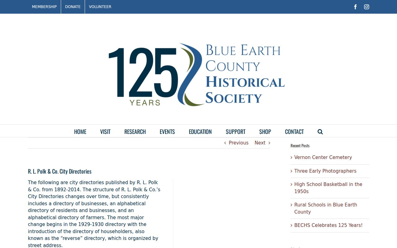 Mankato city directory Polk collection years at Blue Earth County Historical Society