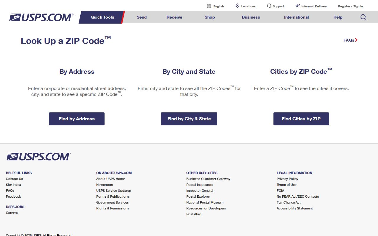 Mankato ZIP directory USPS lookup screen